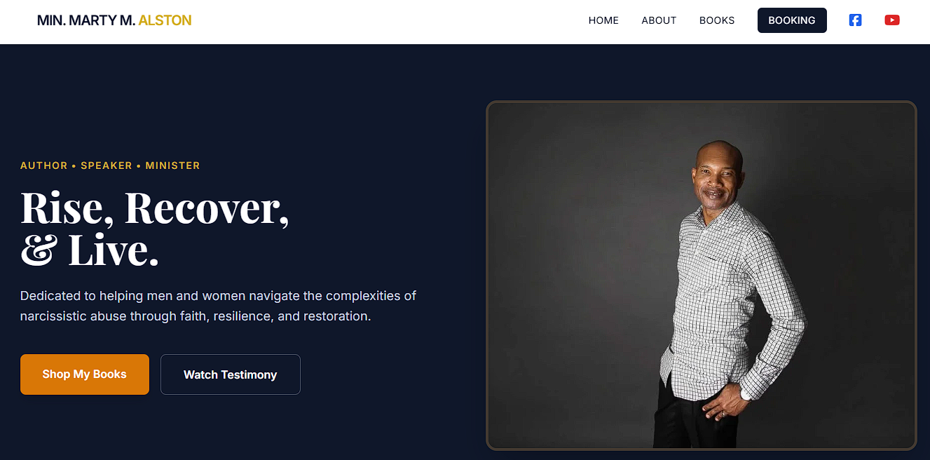 Author brand website and SEO optimization for Minister Marty M. Alston